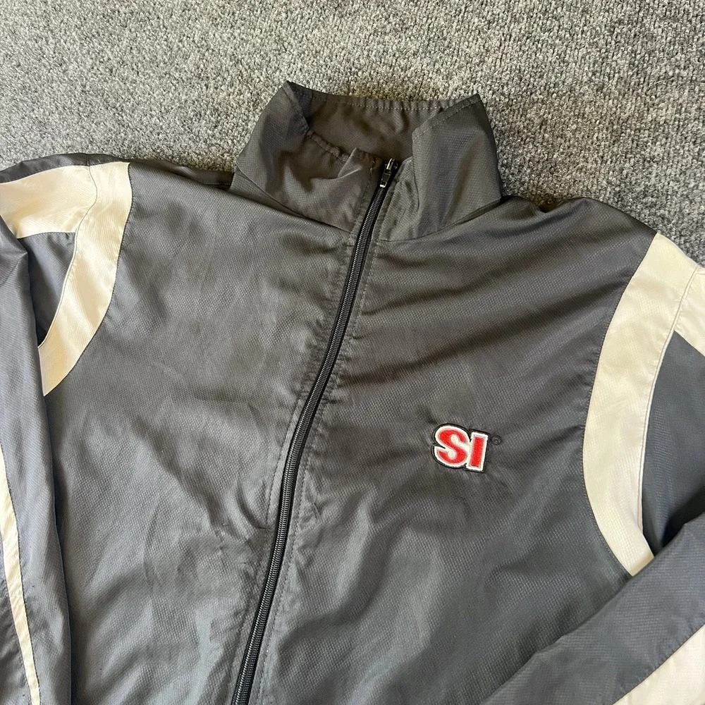 Sports Illustrated Mens XL Windbreaker‎ Gray 90s Lightweight EUC!